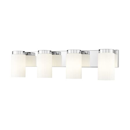 Z-Lite Burk 4 Light Vanity, 30in. W x 7.25in. H, Chrome 746-4V-CH